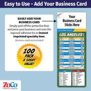 ZoCo - Pro Football Sports Schedule Magnets (LOS ANGELES - AFC) - 100 Count - Your Business Card Sticks on Top