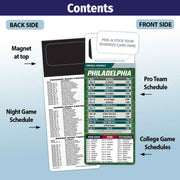 ZoCo - Pro Football Sports Schedule Magnets (PHILADELPHIA) - 100 Count - Your Business Card Sticks on Top