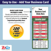 ZoCo - Pro Football Sports Schedule Magnets (TAMPA BAY) - 100 Count - Your Business Card Sticks on Top