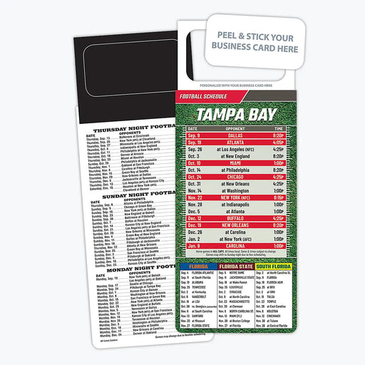 ZoCo - Pro Football Sports Schedule Magnets (TAMPA BAY) - 100 Count - Your Business Card Sticks on Top