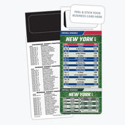 Pro Football Sports Schedule Magnets (NEW YORK- NFC) - 100 Count - Your Business Card Sticks on Top