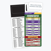 ZoCo - Pro Football Sports Schedule Magnets (MINNESOTA) - 100 Count - Your Business Card Sticks on Top