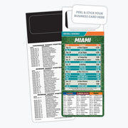 ZoCo - Pro Football Sports Schedule Magnets (MIAMI) - 100 Count - Your Business Card Sticks on Top