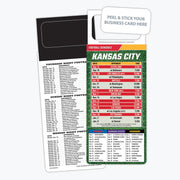 ZoCo - Pro Football Sports Schedule Magnets (KANSAS CITY) - 100 Count - Your Business Card Sticks on Top