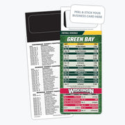 ZoCo - Pro Football Sports Schedule Magnets (GREEN BAY) - 100 Count - Your Business Card Sticks on Top