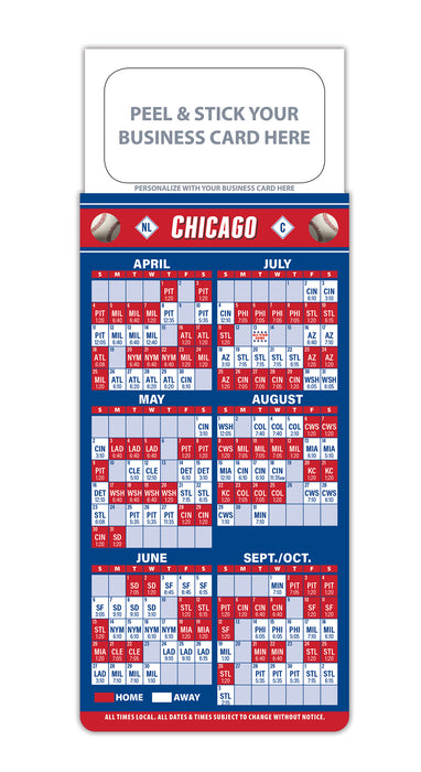 Major League Baseball (MLB) Sports Schedule Magnets (CHICAGO) - 100 Count - Your Business Card Sticks on Top