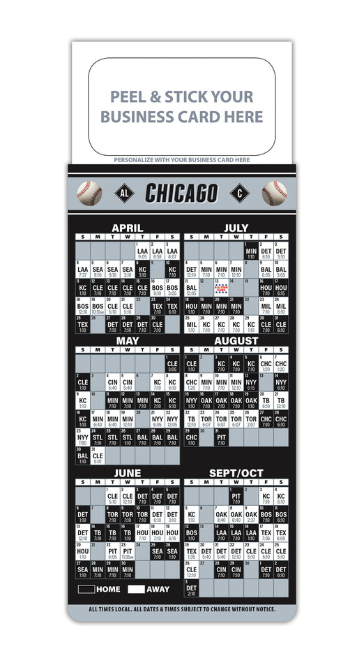 Pro Baseball Schedule Magnets - CHICAGO ALC - Add Your Business Card - ZoCo Products