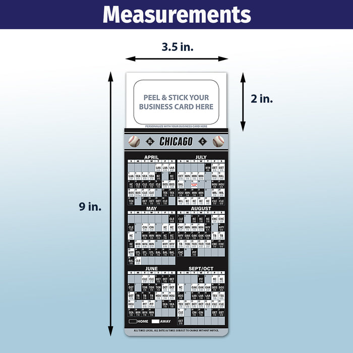 Pro Baseball Schedule Magnets - CHICAGO ALC - Add Your Business Card - ZoCo Products