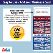 Pro Baseball Sports Schedule Magnets - LOS ANGELES - 100 Count - Your Business Card Sticks on Top - ZoCo Products