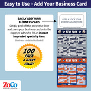 Pro Baseball Sports Schedule Magnets - NEW YORK YANKESS METS - 100 Count - Your Business Card Sticks on Top - ZoCo Products