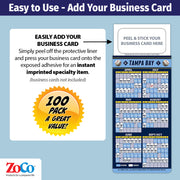 Pro Baseball Sports Schedule Magnets - CLEVELAND - 100 Count - Your Business Card Sticks on Top - ZoCo Products