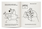 Kids urgent care coloring book inside pages about doctors, nurses, and medical visits