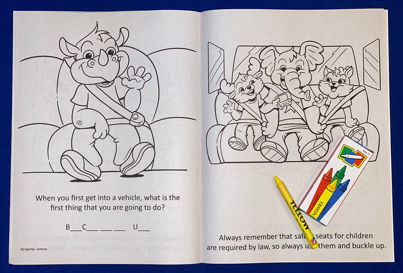 Seat belt safety activity pages teaching kids safe car passenger habits