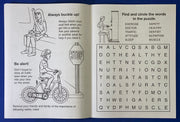 Kids health and safety activity pages with educational coloring exercises