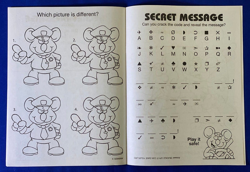 Car and passenger safety coloring book for children