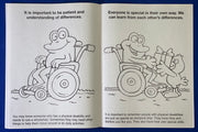 Inside pages of Everyone Is Someone Special kids coloring and activity book