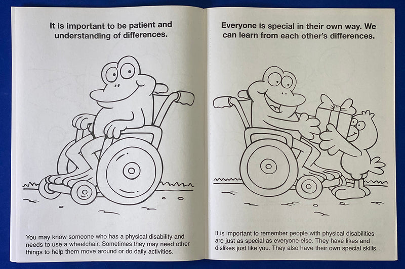 Inside pages of Everyone Is Someone Special kids coloring and activity book