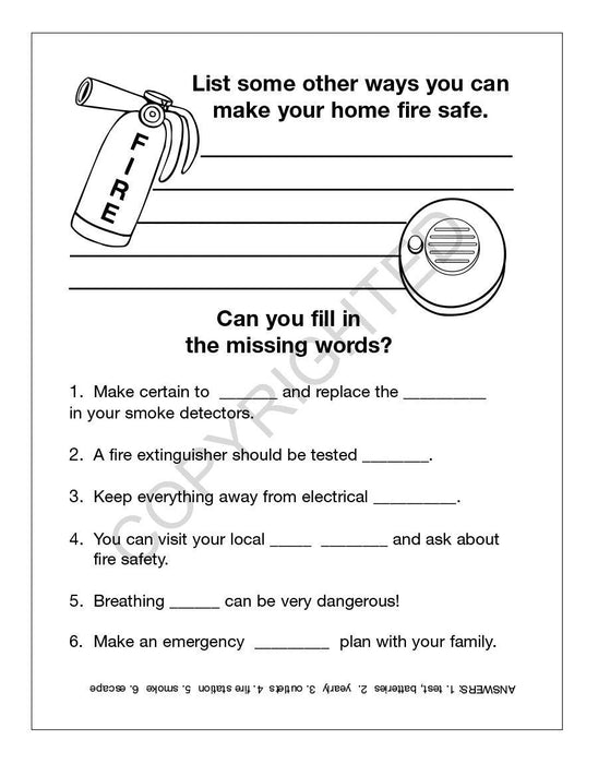 25 Pack - Practice Fire Safety Kid's Educational Coloring & Activity Books - ZoCo Products