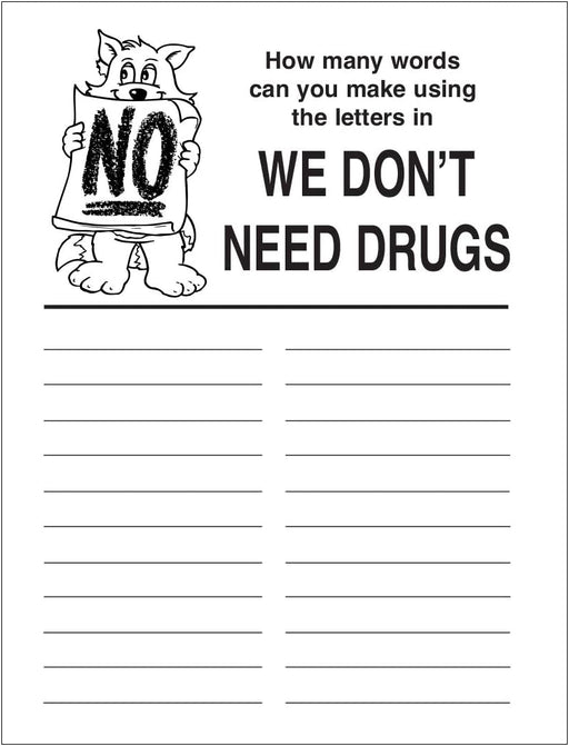 We Don't Need Drugs - Bulk Coloring & Activity Books (250+) - Add Your Imprint