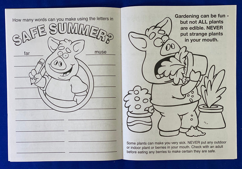 Summer safety coloring book inside pages for kids