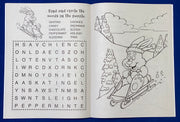 Holiday Fun kids coloring book inside page with seasonal activity