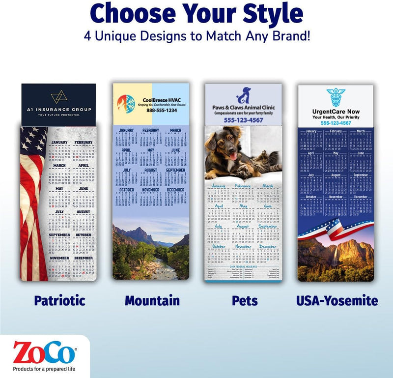 2026 Pets Calendar Magnet - Dogs & Cats Design - 300 Count - Your Business Card Sticks on Top