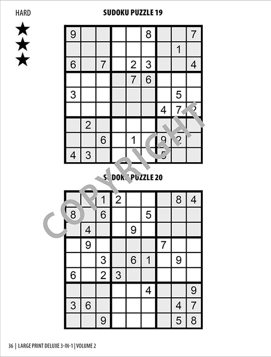 Large Print Puzzle Books (25 Pack) - Word Search, Crossword & Sudoku