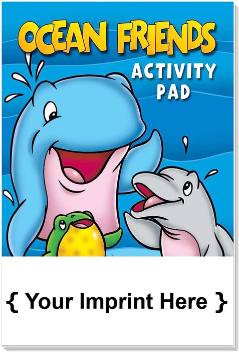 Ocean Friends Kid's Activity Pads | Bulk Mini Activity Pads for Kids, Coloring, Games, Mazes, Word Search, Puzzles, Party Favors, Handouts