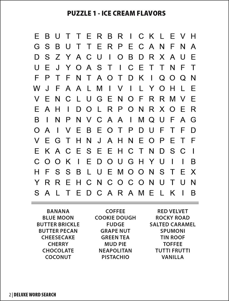 Deluxe Large Print Word Search Puzzle Books