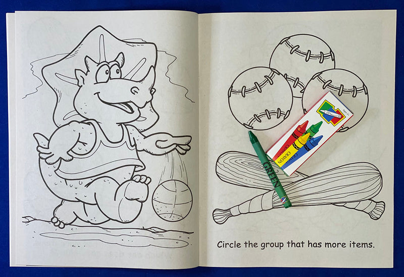 Inside pages of Let’s Color kids coloring and activity book