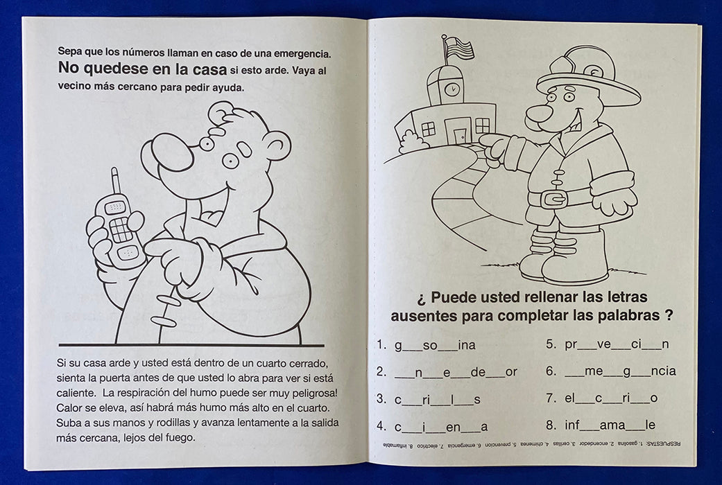 ZoCo - Practice Fire Safety (Spanish Version) - Coloring & Activity Books