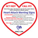 Warning Signs of a Heart Attack Magnet - 4x3.75 Heart Shape (Minimum Qty 100)