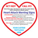 Warning Signs of a Heart Attack Magnet - 4x3.75 Heart Shape (Minimum Qty 100)