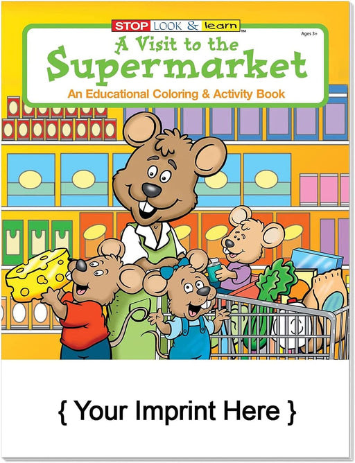 A Visit to the Supermarket - Bulk Coloring & Activity Books (250+) - Add Your Imprint