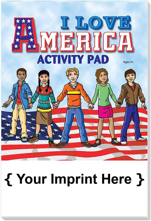 Love America Kid's Activity Pads, Bulk Mini Activity Pads, Coloring, Games, Mazes, Word Search, Puzzles, Party Favors, Handouts for Kids