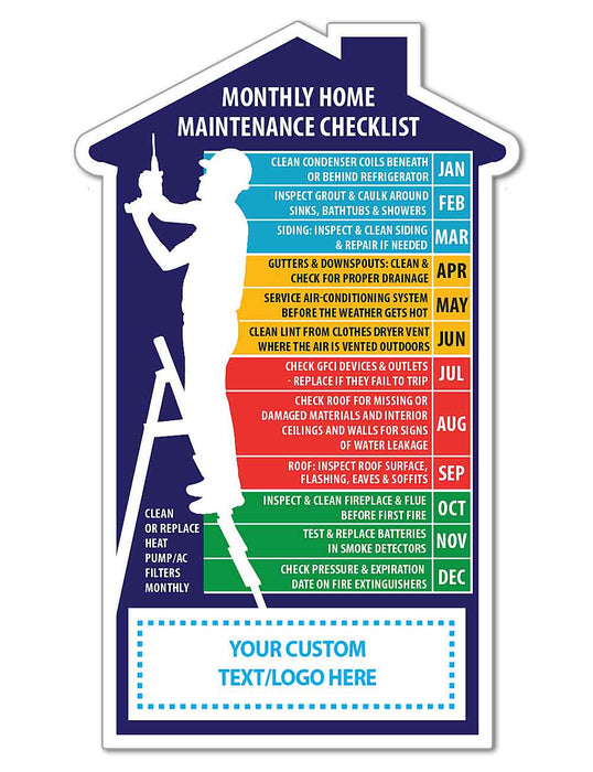 ZoCo - Monthly Home Maintenance Checklist - Custom Magnets for Business