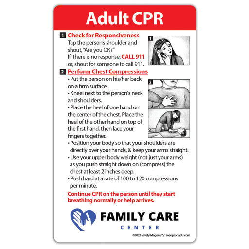 Adult CPR Magnet - 3x5 - (Min Qty 100)