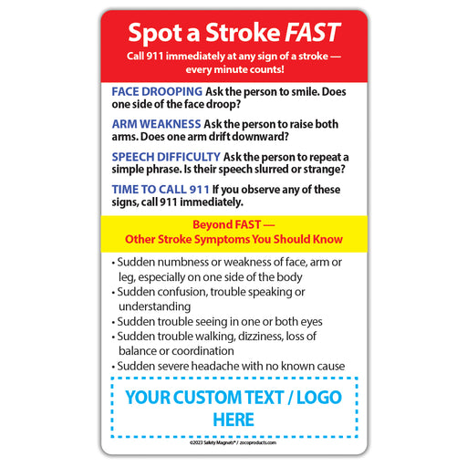 FAST Stroke Signs Magnet - 3x5 - (Min Qty 100)