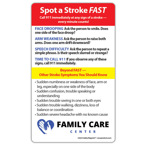 FAST Stroke Signs Magnet - 3x5 - (Min Qty 100)