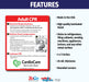 CPR instruction magnet with features listed on a white background