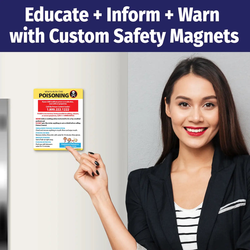 Poisoning First Aid - Magnets - 4" x 5 " - (Min.Qty 100)