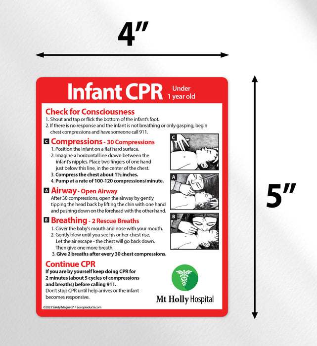 Infant CPR Custom Safety Magnets by ZoCo Products
