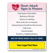 Heart Attack Signs in Women — Custom Safety Magnets — 4 × 5 — Minimum 100