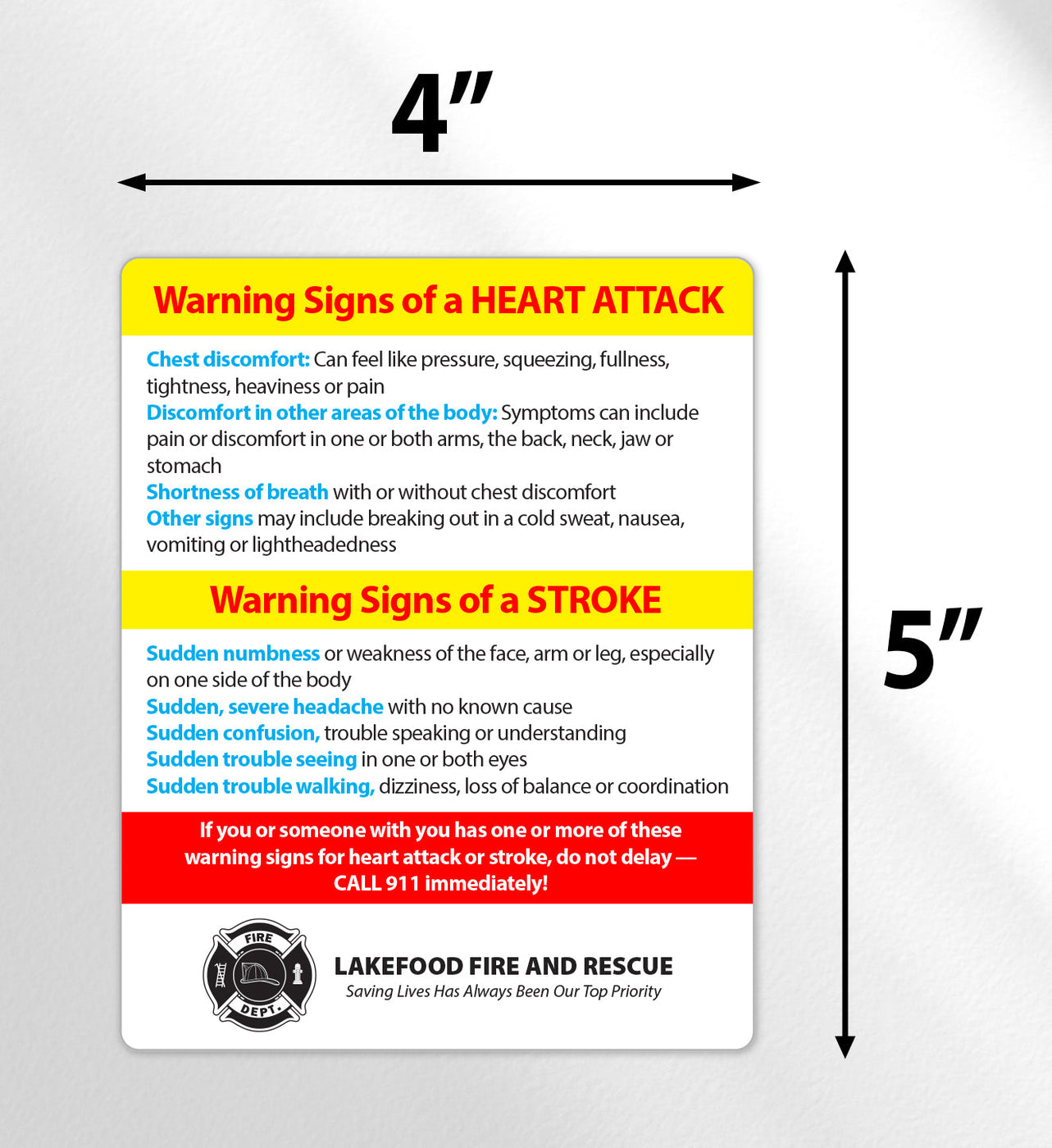 Heart Attack & Stroke Warning Signs Magnets - Add Your Imprint — ZoCo ...