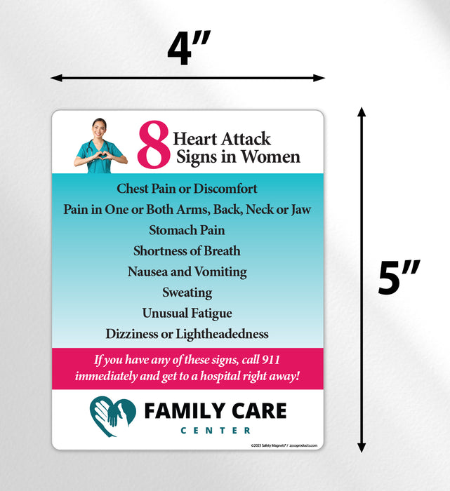 Heart Attack Signs in Women Custom Safety Magnets by ZoCo Products