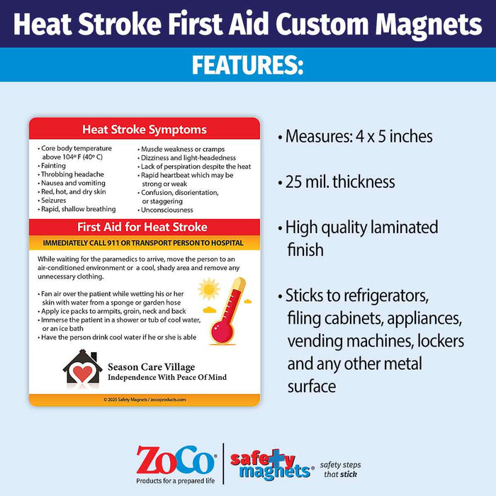 ZoCo - Custom Heat Stroke Symptoms Magnets