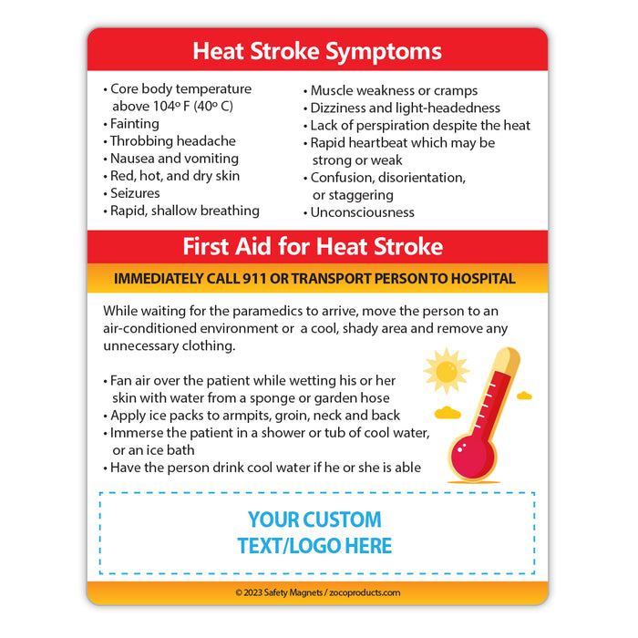 ZoCo - Heat Stroke Symptoms Custom Safety Magnets