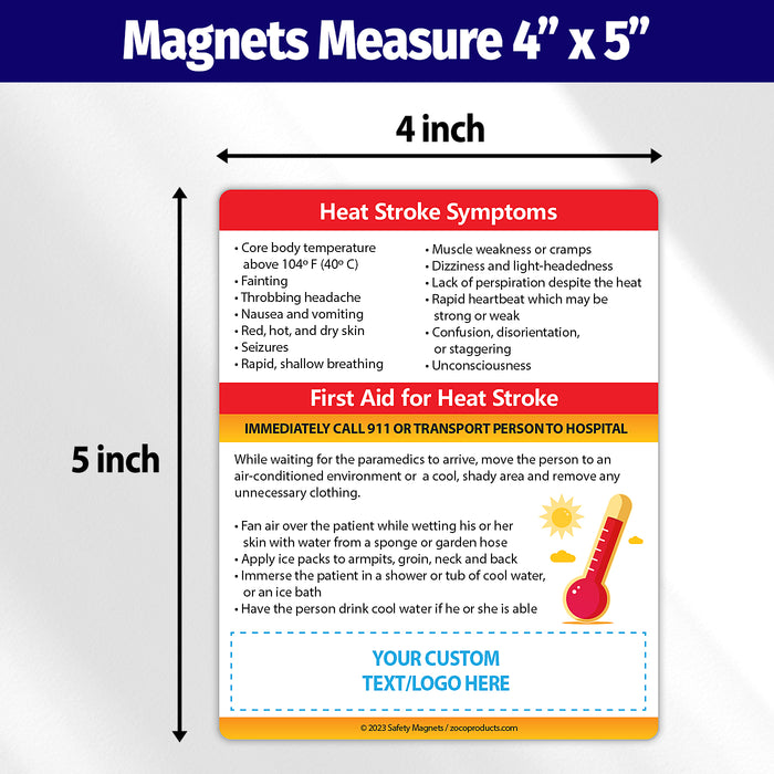 ZoCo - Heat Stroke Symptoms Custom Safety Magnets