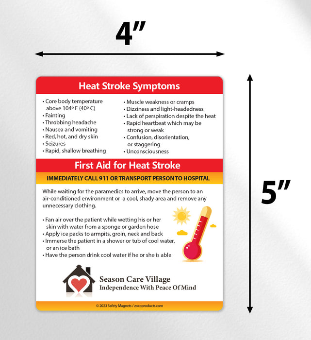 Heat Stroke Safety Custom Magnets by ZoCo Products