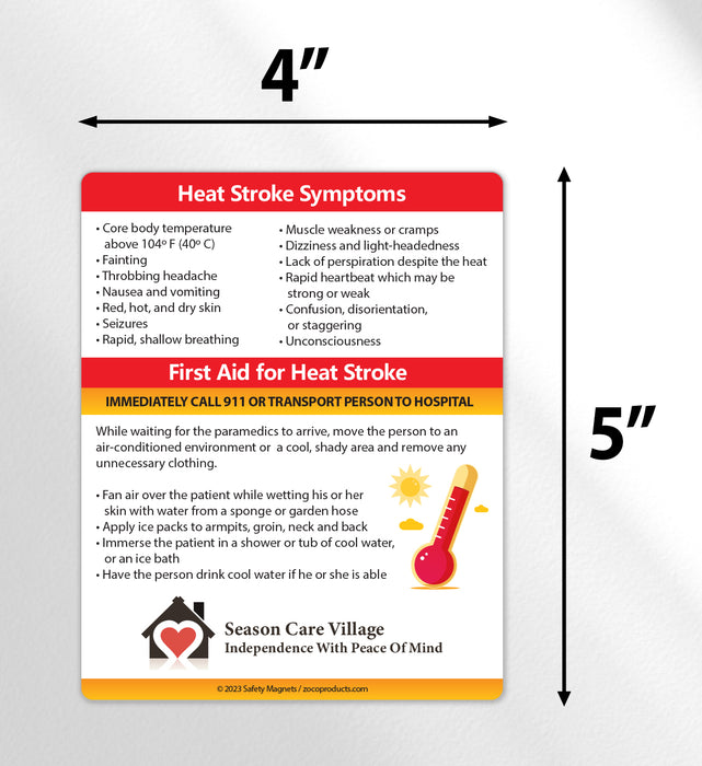 Heat Stroke Safety Custom Magnets by ZoCo Products